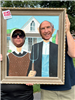 american gothic painting with face cutouts for your own face to be in the painting