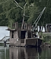 wooden structure on falls pond